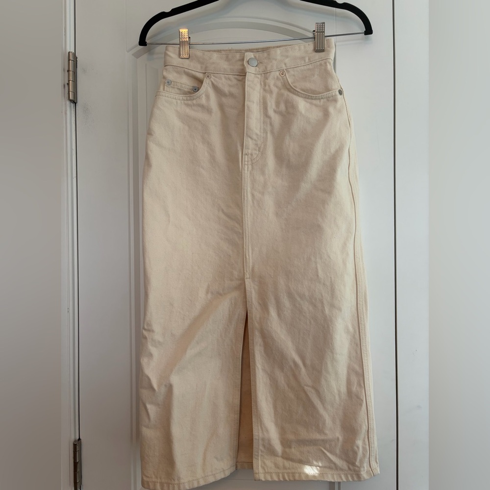 & Other Stories Paris‎ Atelier Denim Long Skirt – Ivory | Women's Size 0